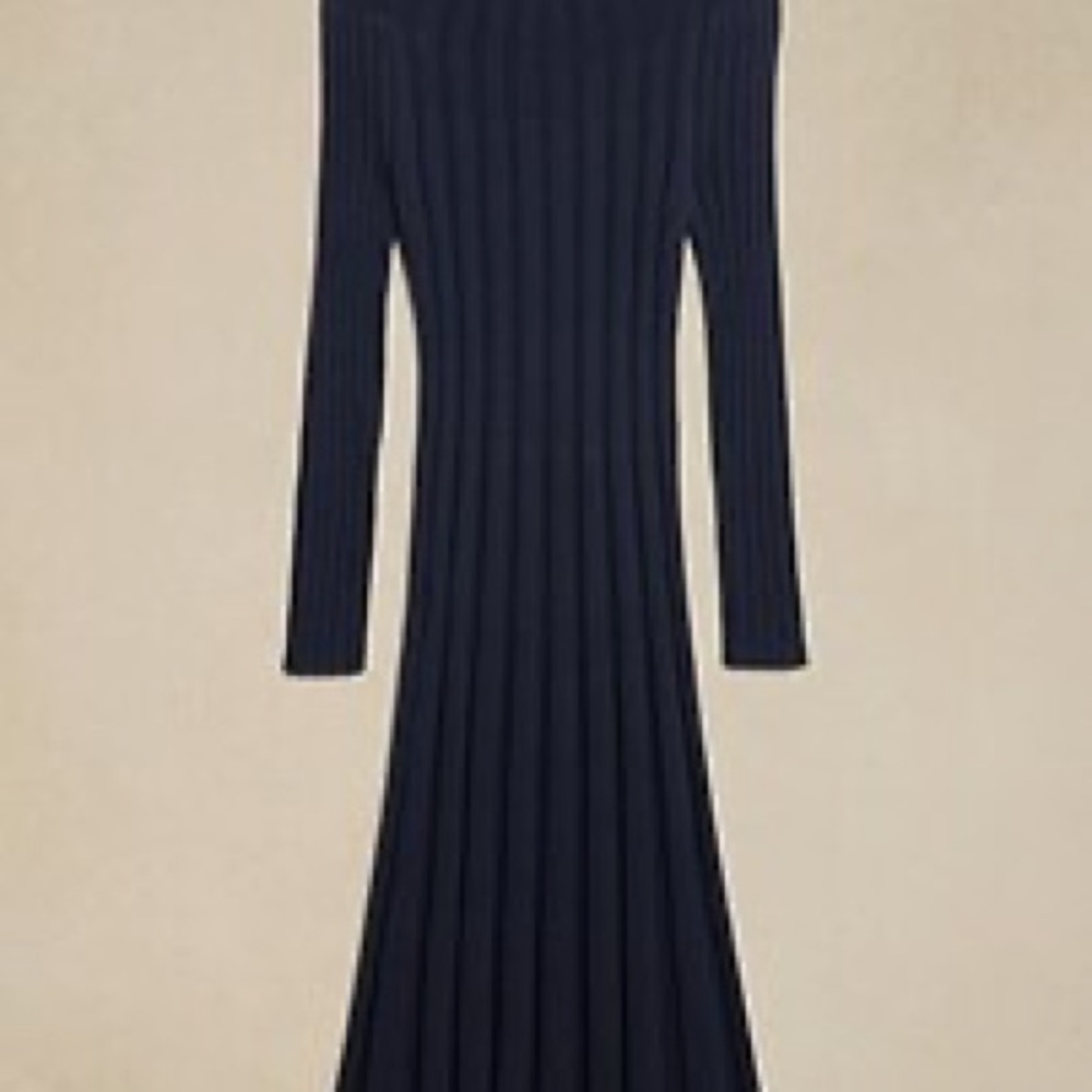 NWT Banana Republic Factory navy ribbed midi sweater dress size small